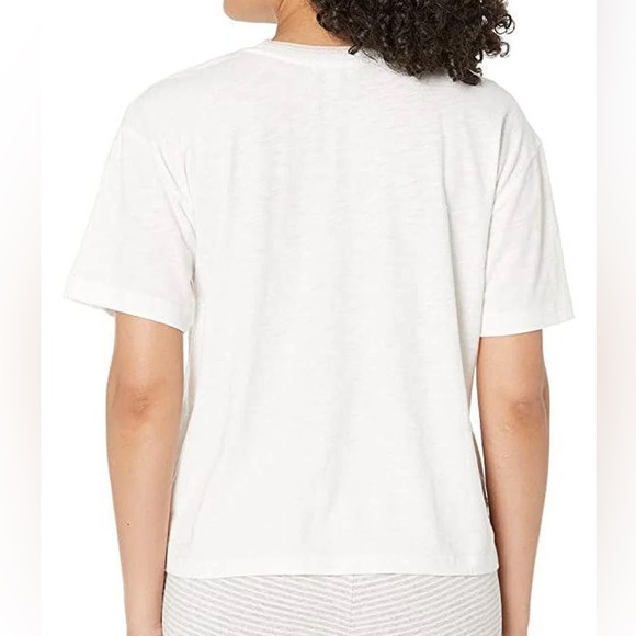 PJ Salvage Large Tee One Love Short Sleeve Embroidered T-shirt Ivory Combo NWT - Picture 5 of 7